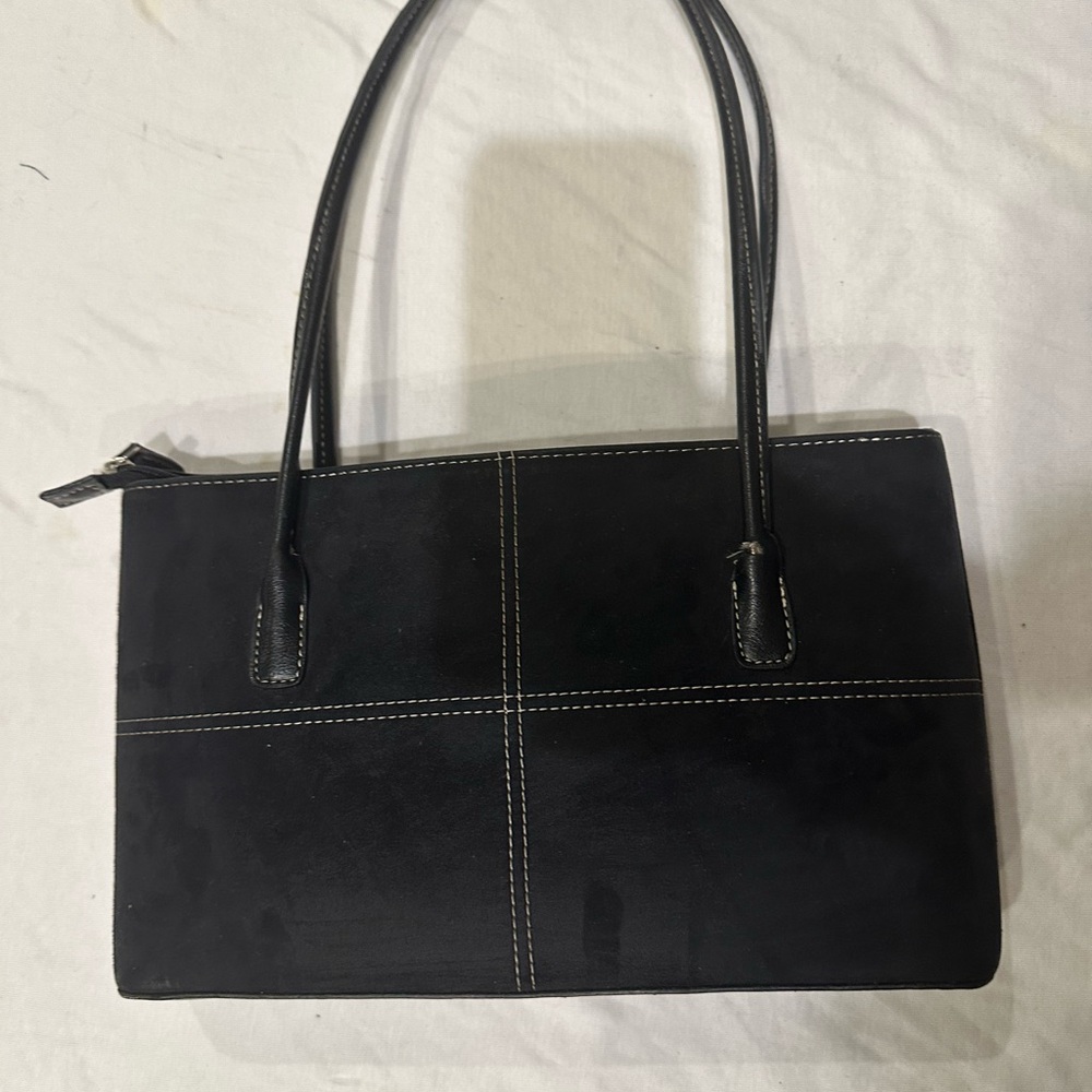 Vintage Kate Spade Black Suede 90’s Y2K Shoulder Bag some damaged to handle - Picture 3 of 16